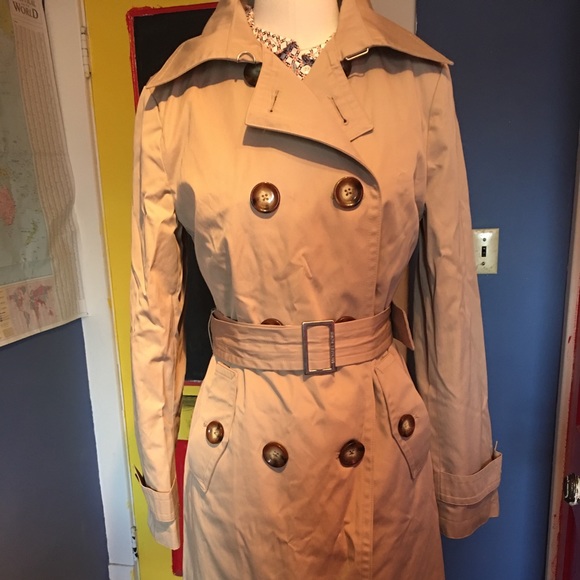 Michael Kors Khaki Belted Trench, Small Like-New - Picture 1 of 7